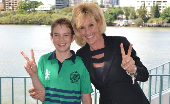 Erin Brockovich with winning essayist Jacob Ryan. Erin Brockovich with winning essayist Jacob Ryan.